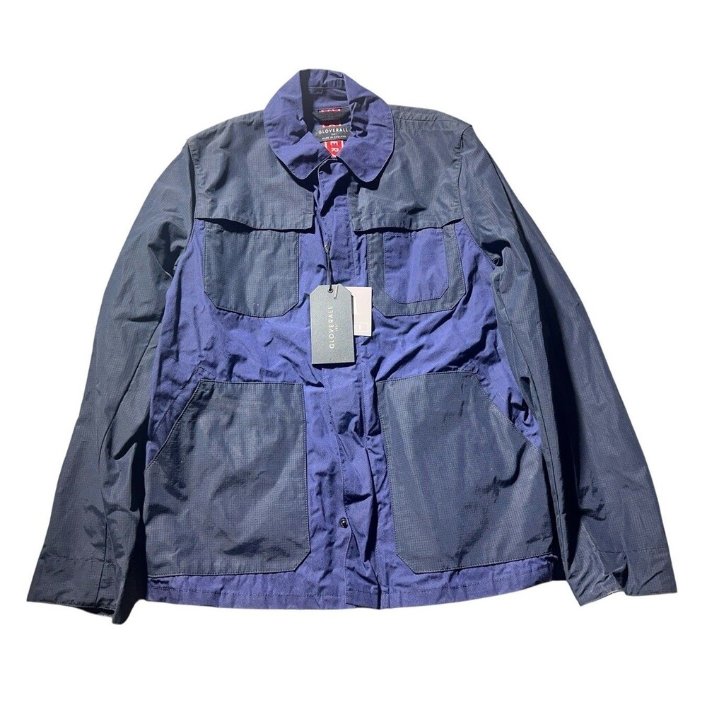 NEW Gloverall Mens Four Pocket Field Jacket Blue Size Large L NWT FREE Shipping